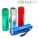 FASTPRO F00546 4-pack Mini Aluminum LED Flashlights Set, 12-piece AAA Batteries Included