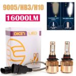 Pair 9005(HB3) 160W 16,000LM LED Headlight Conversion Kit Hi or Low Beam Bulbs 6000K White with Perfect Light Pattern – 2 Year Warranty