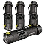 Rockbirds LED Flashlight, Mini Super Bright 3 Mode Tactical Flashlight, Best Tools for Hiking, Hunting, Fishing and Camping (4 Pack)