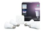 Philips Hue White and Color Ambiance A19 60W Equivalent Smart Bulb Starter Kit (Compatible with Amazon Alexa, Apple HomeKit, and Google Assistant)