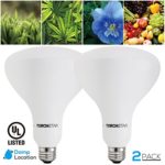 14W BR40, LED Grow Light Bulb Grow Plant Light Full Spectrum Hydroponic Lighting for Indoor Planting, Gardening, Green House, 120°Flood Light, 2 Years Warranty, 2 Pack