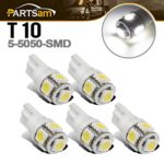 Partsam 5x White 5-5050-SMD 161 194 T10 LED Bulb for Clearance Cab Marker Light lamp