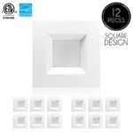 Parmida (12 Pack) 6 inch Dimmable LED Square Retrofit Recessed Downlight, 12W (100W Replacement), 950lm, 5000K (Day Light), ENERGY STAR & ETL, LED Ceiling Can Light, LED Trim