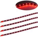 4x Red Waterproof Car Motor Trucks 30CM 15 LED Flexible Strip Light Lamp 12 Volts High Power