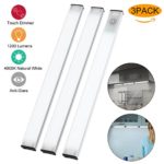 Newforshop Touch Control Kitchen Under Cabinet Lighting, Dimmable LED Under Counter Lights for Kitchen Closet Shelf, 1200 Lumens, Nature White 4000K, 3 Pack