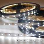 Signcomplex 16.4ft LED Flexible Strip Lights, 300 Units SMD3528 LEDs, Non-Waterproof 12V DC Led Tape Light, For DIY Christmas lights Party Kitchen Bedroom Decoration stairs windows USE- Daylight White