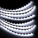 Zento Deals 8 Packs of Trimmable 30cm White LED Car Flexible Waterproof Light Strips