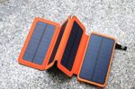 ApexJoy Portable Shockproof 10000 mAh Power Bank with Foldable Solar Panel Charger & LED Light