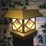 Solar Light,Post Cap Lights 4 x 4 Plus Bright 15Lumen 2 Pack Outdoor Warm White LED Lamp For Vinyl Posts Caps 3.5×3.5 4×4 5×5 6×6 Waterproof Deal of The Day Prime Sogrand Golden Lantern For Fence Deck