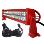 YITAMOTOR Red 24 Inch Flood Spot Combo LED Work Light Bar with Wiring Harness for Offroad Driving Jeep SUV Truck Car ATVs 4×4 4WD Boat 120W