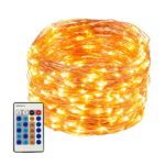 LED String Lights 99ft 300 LEDs Dimmable with Remote Control, Waterproof Starry Lights for DIY Bedroom, Patio, Garden, Gate, Yard, Party, Wedding (Copper Wire Lights, Warm White)