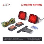 HQAP 12V Submersible LED Trailer Tail Light Kit: New combined stop, taillights, turn signals, Amber LED marker lights, 25-foot Harness, License Plate Bracket