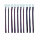 5050 4Pin LED Strip Connector – iCreating 10PCS 12V RGB Solderless LED Light Strip Wire Tape Connectors with Pigtail for 10mm Wide Flexible 5050 RGB LED Strip Lights