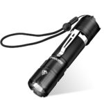 AUOPRO Powerful 800 Lumen Rechargeable Tactical LED Flashlight Handheld Torch Light with Clip – 18650 Battery, Military Grade Water Resistant, 5 Modes for Indoor/Outdoor(Home Emergency Camping Hiking)