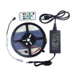 ALITOVE RGB LED Strip kit 16.4ft 12V WS2811 Addressable 5050 Dream Color Rope Light Kit with SP103E RF Remote Controller 12V 3A Power Supply for TV Backlight Kitchen Cabinet Wedding Party Lighting