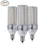 E12 LED Bulbs, 12W LED Candelabra bulb 100 Watt Equivalent, 1200lm, Decorative Candle Base E12 Non-Dimmable LED Chandelier Bulbs, Daylight White 5000K LED Lamp, Pack of 3