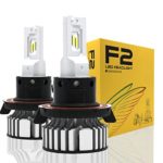 Alla Lighting D-CR F2 Newest Version 9000 Lumens Extremely Super Bright Cool White High Power SUPER Mini LED Headlight Bulb All-in-One Conversion Kits Headlamps Bulbs Lamps (9008 / H13)