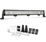 LED Light Bar, Autofeel 30 inch 480W Quad Row Driving Lights Emergency Lights Fog Light Snow Lights Flashing Amber Light Spot Flood Combo Beam Light Bar Off Road Lights for Truck Jeep ATV UTV Wrangler