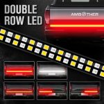 AMBOTHER 60” Truck Tailgate Light Bar Double Row LED Flexible Strip Running Turn Signal Brake Reverse Tail light For Pickup Trailer SUV RV VAN Car Towing Vehicle,Red/White,No-Drill,1 yr warranty