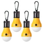 LED Camping Light [4 Pack] Doukey Portable LED Tent Lantern 4 Modes for Backpacking Camping Hiking Fishing Emergency Light Battery Powered Lamp for Outdoor and Indoor (Yellow)