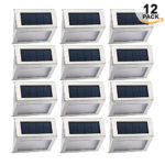 Easternstar Solar Light,Outdoor Waterproof Stainless Steel Solar LED Step Light Illuminates Stairs Patio Deck Yard Garden Outsides Path Fence Post lamp (12 Pack)