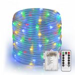 TryLight LED String Lights 8 Modes Remote Control Rope Lights 120 Leds Waterproof Starry Fairy Lights Battery Powered Indoor Outdoor 46ft Lights for Patio, Garden, Balcony and Festival (Multicolor)