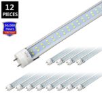 T8 T10 T12 LED Bulbs 4 Foot 5000K, LED Tube Light 4FT 48″ 24W (40W-65W Equivalent), Dual-End Powered, Bypass Ballast, F48T8 Fluorescent Lamp Replacement, 3000LM, Clear, Garage Warehouse Shop Light