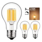 GEZEE 10W Edison Style Vintage LED Filament Light Bulb, 100W Incandescent Replacement,Warm White 2700K,1000LM, E26 Medium Base Lamp, A19(A60) Antique Shape, Clear Glass Cover,Dimmable（3-Pack）