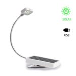 Glowseen Clip Reading Book Light LED Solar Battery USB Recharge Bright Table Desk Bedside Nightstand Home Office Game Room Travel Camping Hiking Tent Work Write Study Kid Adult Personal Mini Fold Lamp