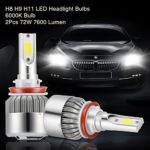 H8 H9 H11 LED Headlight Bulbs Kohree All-in-One Head-Lamps Conversion Kit, 6000K Bulb,2Pcs 72W 7600 Lumen