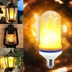 2 Pack LED Flame Effect Fire Light Bulbs Energy Effecient E26 4 Modes With Upside Down Effect Simulated Decorative Light Atmosphere Lighting Vintage Flaming Lamp for Holiday/Home/Party/Hotel/Bar