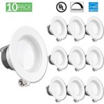 Sunco Lighting 10 Pack 4 Inch Baffle Recessed Retrofit Kit Dimmable LED Light, 11W (40W Replacement), 2700K Kelvin Soft White, Quick/Easy Can Install, 660 Lumen, Wet Rated