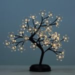 Lightshare 18-inch Crystal Flower LED Bonsai Tree, Warm White, 36 LED Lights, Clear Flower, Battery Powered or DC adapter(included), Built-in timer