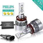 iBrightstar H11 H9 H8 LED Headlight Bulbs Conversion Kit – Philips ZES 8,000lm 6000K Cool White – 2 Yr Warranty