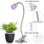Amats Advanced Double LED Plant Growth Light 10W 360 Adjustable Gooseneck LED Plant Growth Light, Plant Growth, Hydroponic Garden, Greenhouse, Gardening, Office (Silver 5W)