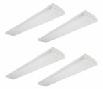 LEONLITE 40W 4FT LED Wraparound Garage Shop Light Flush Mount Ceiling Light, 100W Equiv. Ultra Bright 4000lm, Cool White 4000K, Pack of 4