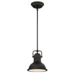Westinghouse 63082A Boswell One-Light LED Indoor Mini Pendant, Oil Rubbed Bronze Finish with Highlights and Frosted Prismatic Acrylic