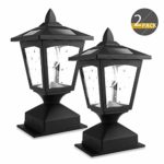 Greluna 4 x 4 Solar Post Lights Outdoor, Solar Powered Post Cap Lights for Wood Fence Posts Pathway, Deck, Pack of 2