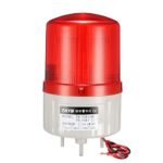 uxcell LED Warning Light Bulb Bright Signal Alarm Lamp Buzzer 90dB DC24V Red Bolt Bottom TB-1081J