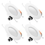 Hyperikon 6 Inch Recessed LED Downlight (5″ Compatible), Dimmable, 14W (75W Replacement), Retrofit Recessed Lighting Fixture, 5000K (Crystal White Glow), Ceiling Light with Trim, 1010 Lumens (4 Pack)