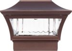 GreenLighting Aluminum Solar Post Cap Light – LED Light for 4 x 4 Wood or 5 x 5 PVC Posts (Bronze)