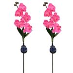 Hatop 1pc Solar LED Butterfly Orchid Decorative Lawn Lamp Solar Powered Garden Outdoor Decorative Landscape LED Lights