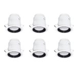 Nadair 6in Indoor Outdoor LED Recessed Lighting Kit (x6) Rust Resistant Weatherproof Outside Spotlight – IC Rated – 6-pack of Downlights, BR20 780 Lumens Bulb (65W equivalent) Included