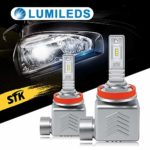 H11 Led Headlight Bulb, 12000LM Lumileds Chips Extremely Bright 6500K ( Cool White ) H8 H9 All-in-One Anti-Flicker Conversion Kit Halogen Bulbs Replacement – 2 Years Warranty
