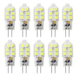 Attaljus G4 LED Light Bulb, AC DC 12V Crystal Bulbs, 12-LED G4 Bi-pin Base, 2 Watt Daylight 6000K Equivalent to 20W T3 Halogen Track Bulb Replacement LED Bulbs (10 Pack)
