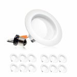 Parmida (12 Pack) 4 inch LED Downlight Trim, Dimmable, 10.5W (75W Replacement), 700 Lm, EASY INSTALLATION, 2700K (Warm White), Retrofit LED Recessed Lighting Fixture, ENERGY STAR & ETL-Listed