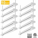 Lzhome(10-Pack) Linkable LED Shop Light for garages,4FT 4500LM,40W 5000K Daylight White, LED Wrapround Light, with Pull Chain (ON/Off),Linear Worklight Fixture with Plug (10 Pack)