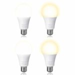 Smart Led Light Bulb Wi-Fi Bulb ANOOPSYCHE Dimmable 2700K-6500K 60W Equivalent 800LM Daylight Night Lights No Hub Required Compatible with Alexa and Google Assistant,E26 (4 Pack)