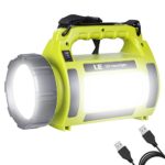 LE Rechargeable LED Camping Lantern, 3600mAh Power Bank, 1000lm Super Bright, Dimmable, 3 Lighting Modes Searchlight, Outdoor Tent Light for Hiking, Fishing, Emergency and More