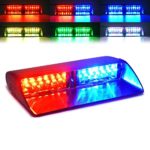 Xprite RGB High Intensity LED Law Enforcement Emergency Hazard Warning Strobe Lights For Interior Roof/Dash/Windshield With Suction Cups